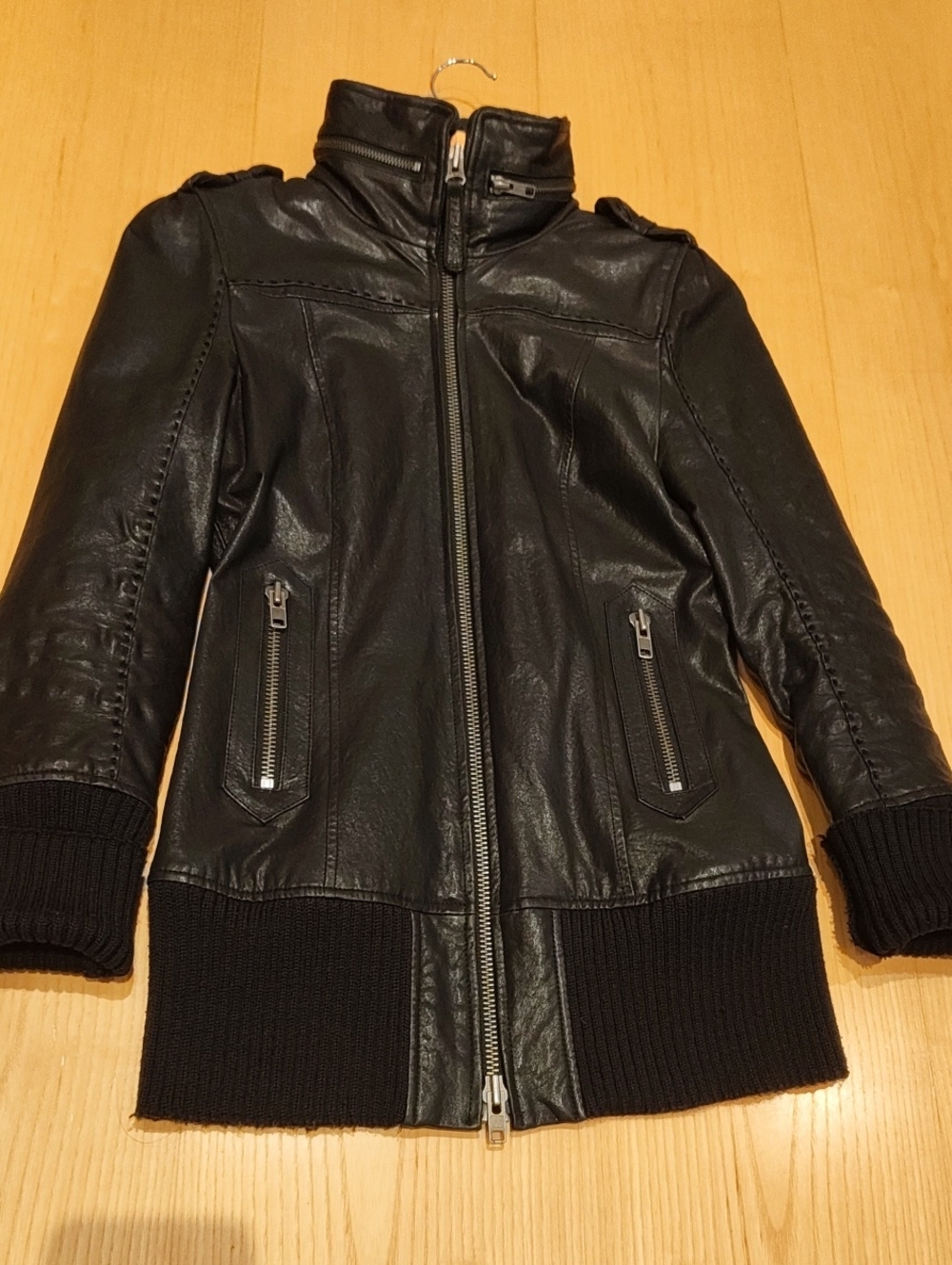 Mackage Genuine Leather Zip-Up Jacket